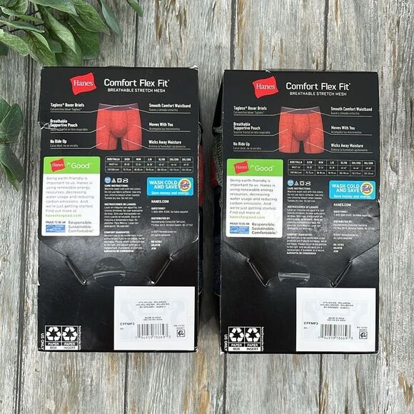 Hanes Comfort Flex Fit Breathable Stretch Mesh Boxer Brief 2, 3-Packs Size 2XL - Picture 2 of 10